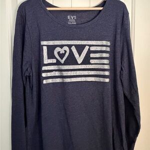 EV1 Women's Love Graphic Long Sleeve Tee - Navy